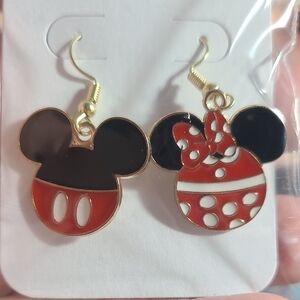 Disney Black and Red Mickey and Minnie Earrings